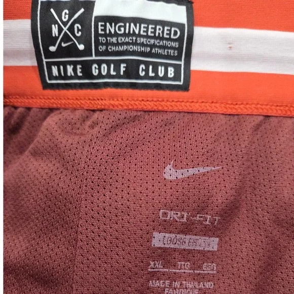 Nike Golf Club Shorts Mens XXL Brown Orange 7" Dri-FIT Mesh Snap Drawstring NWT - Picture 5 of 10